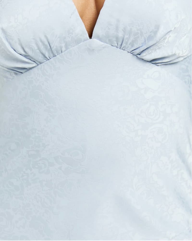 Showpo Light Blue Satin Midi Dress - Image 4