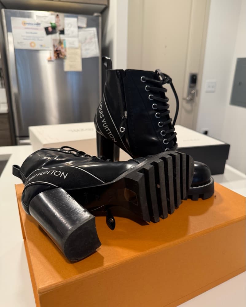 Edgy Louis Vuitton Lace-Up Boots - Image 2