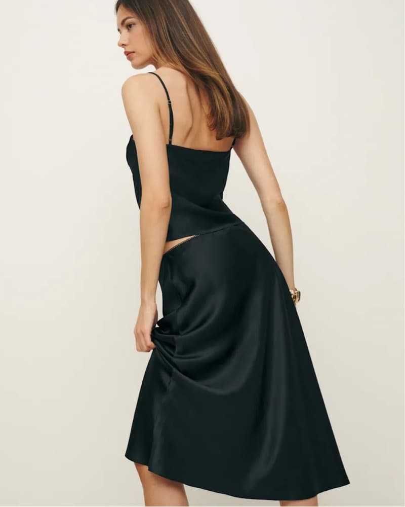 Reformation Black Silk Bustier Top - Image 2