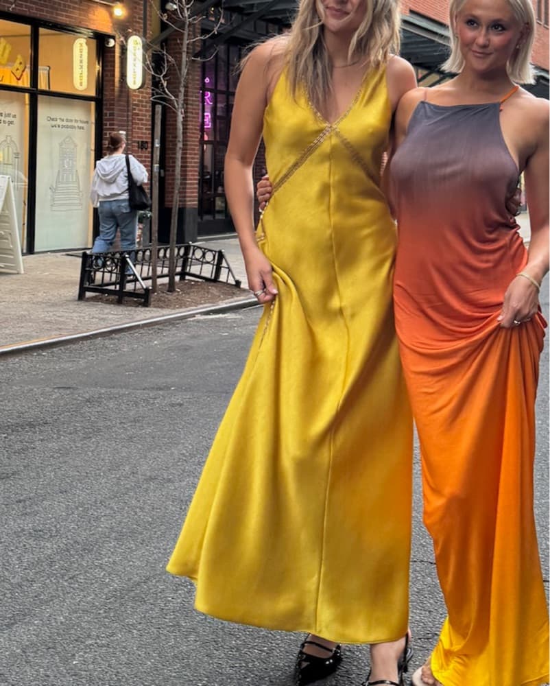 Zara Yellow Silk Dress - Image 1