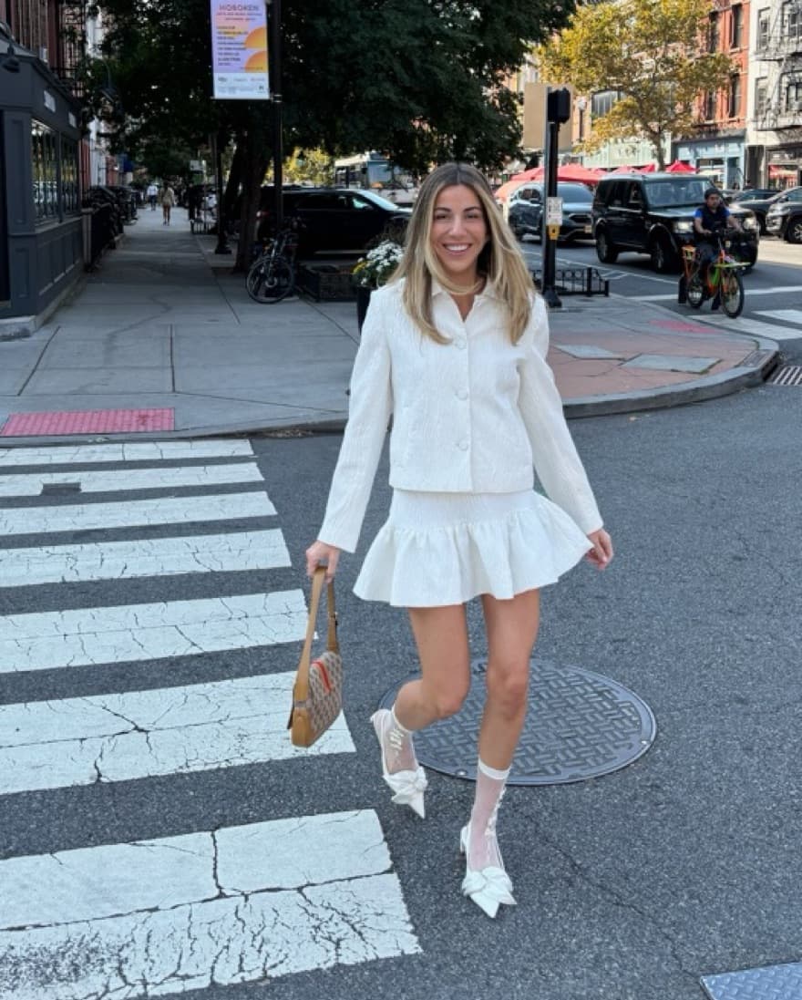 White Zara Blazer And Skirt Set  - Image 1