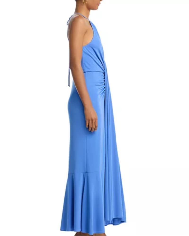 Elegant Blue Halter Maxi Dress - Image 2