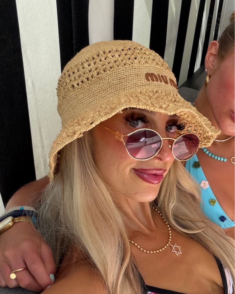 miu miu Crochet Sun Hat - Image 5