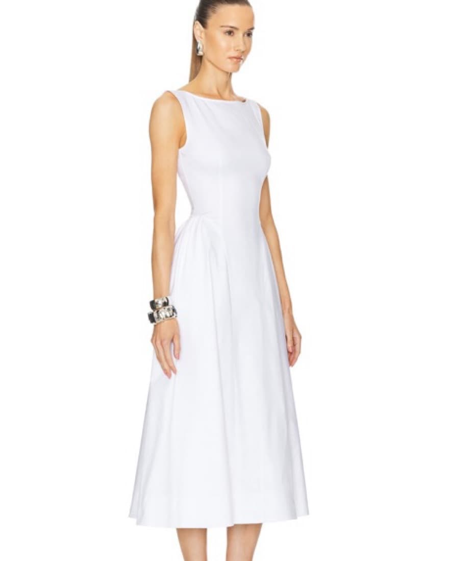 Helsa White Stretch Midi Dress - Image 5