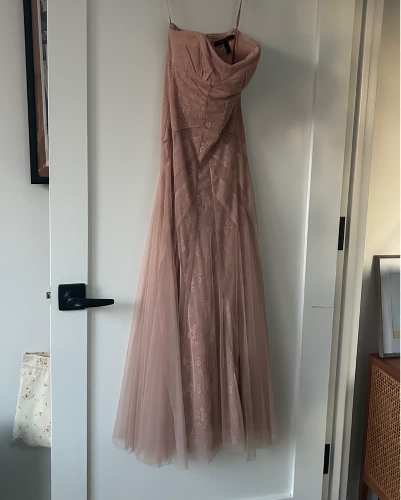 Elegant Pink Tulle Maxi Dress - BCBG - Image 3