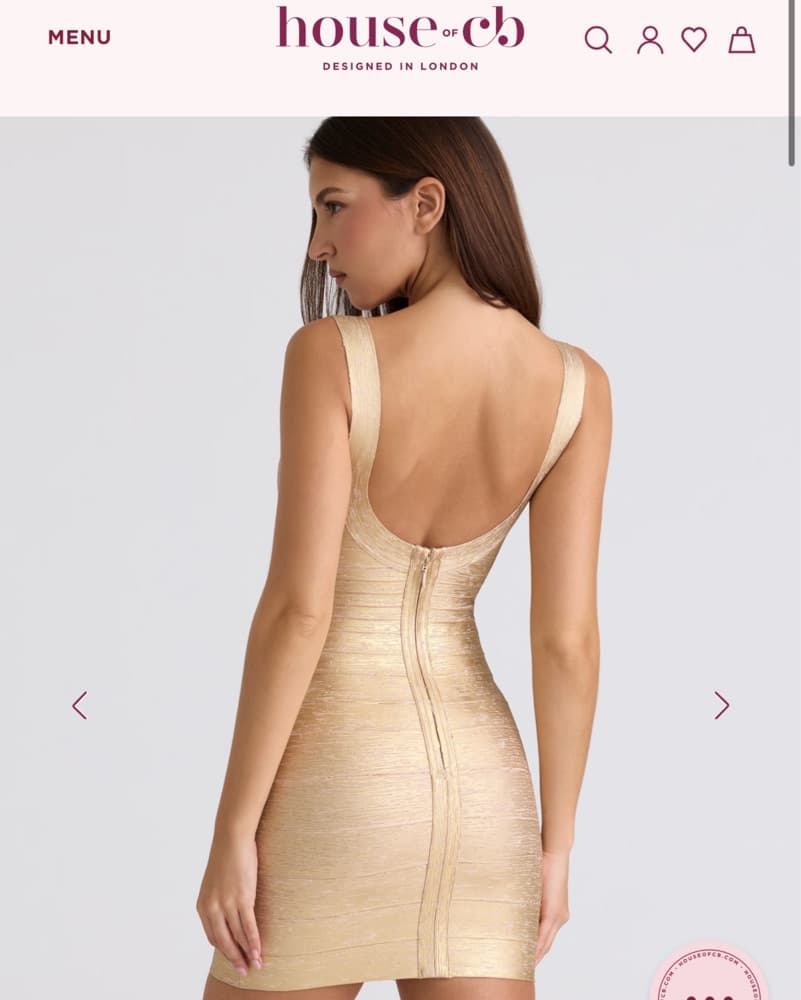 House Of CB OG Gold Mini Dress - Image 4