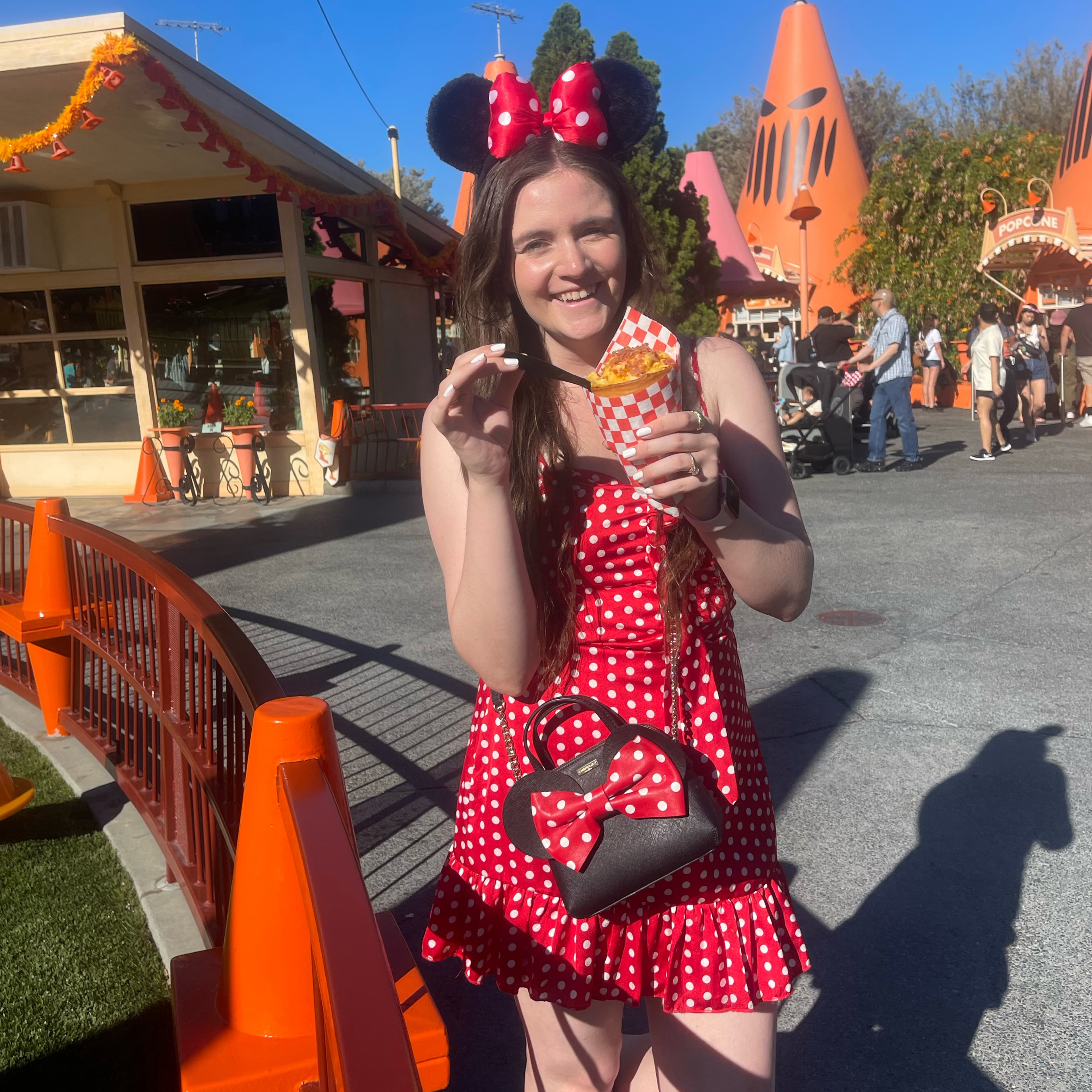 Red and White Polka Dot Mini Dress - Image 1