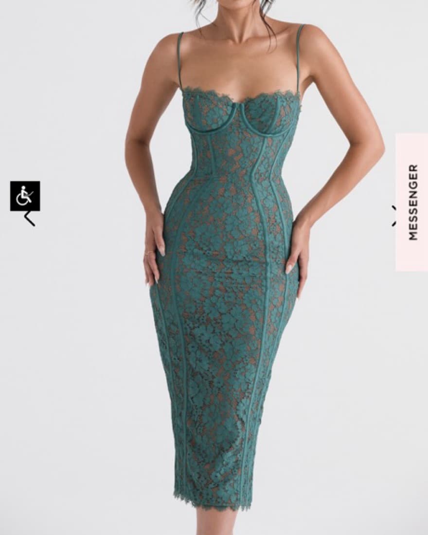 House Of CB JOELLE forest lace midi dress - Image 4