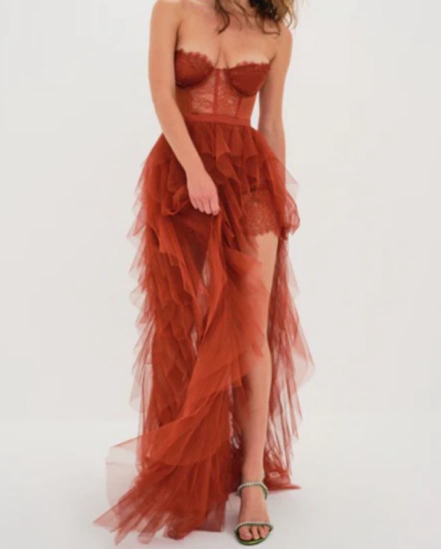 For Love And Lemons Orange Bustier Dress - Image 2