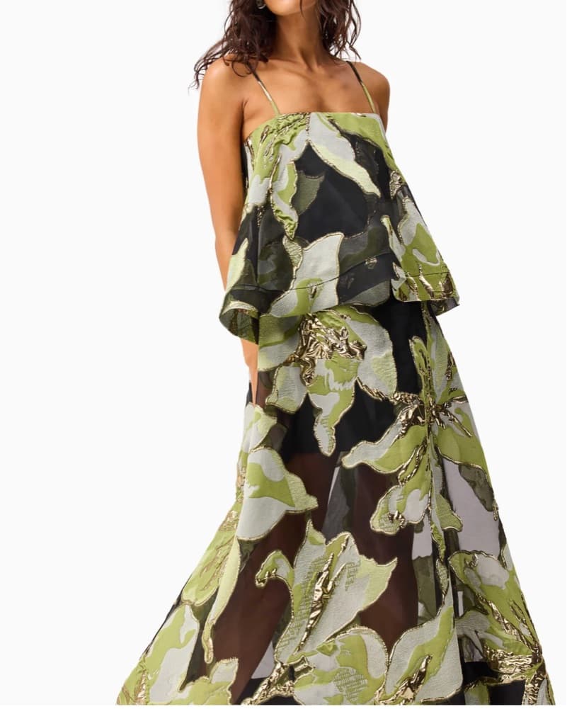 Elliatt Green And Black Maxi  - Image 2