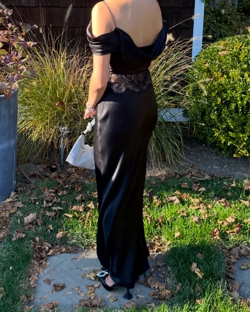 Lace Panel Cold Shoulder Gown - Image 2