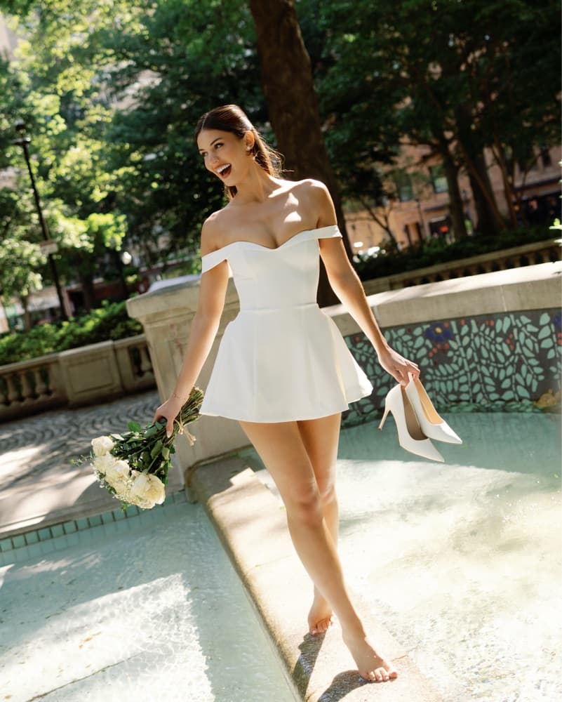 Leau White Off the Shoulder Mini Dress - Image 3