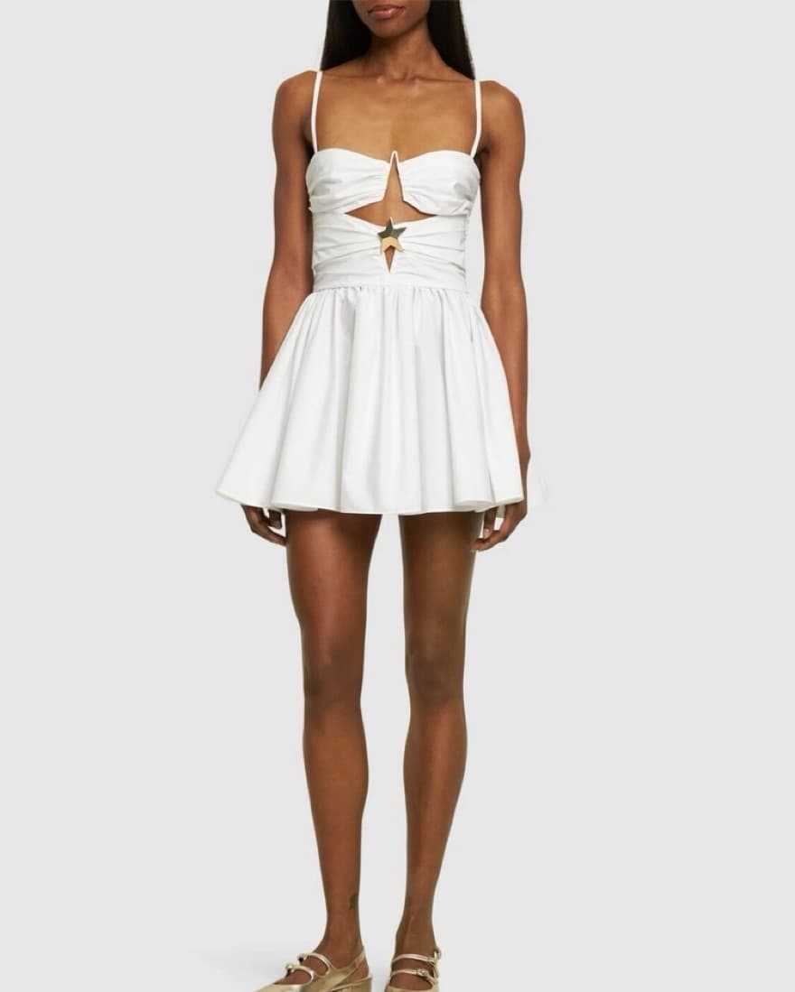 AREA Cotton Blend Poplin Mini Dress  - Image 1