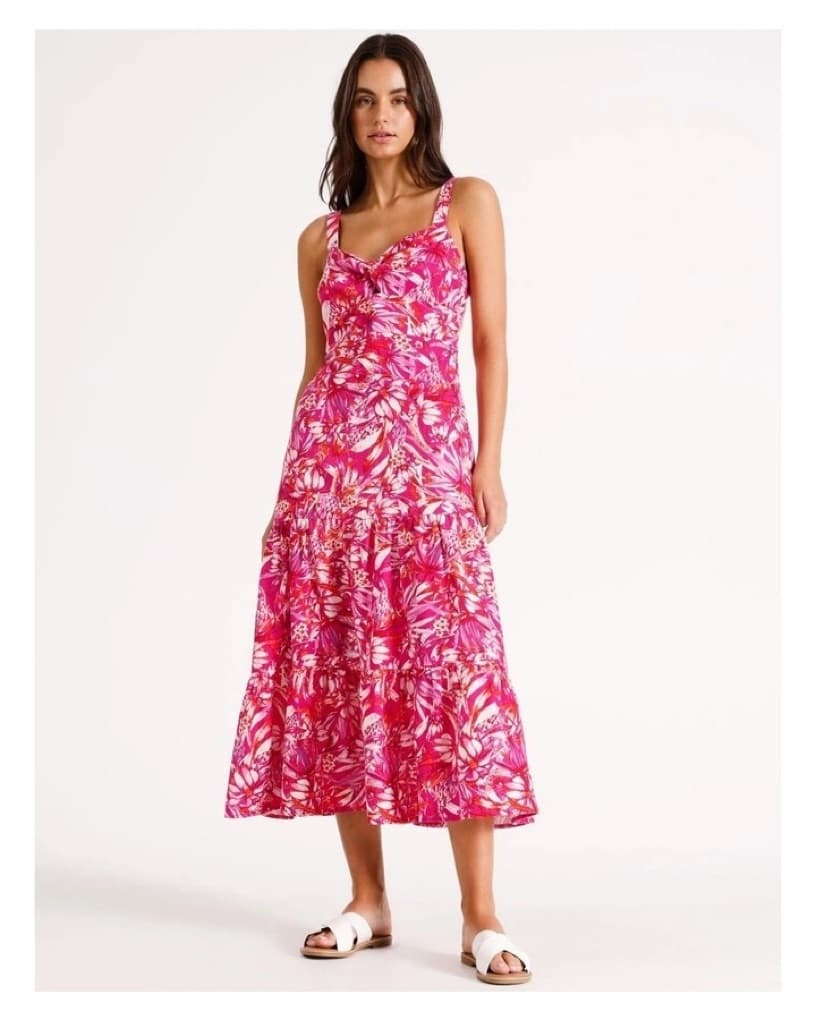 Linen maxi twist Front Dress - Image 1