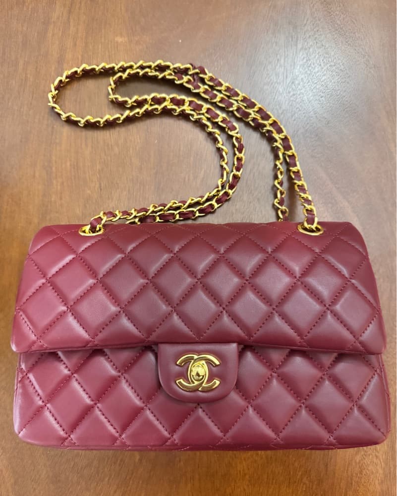 Chanel Burgundy Shoulder Bag - Image 4