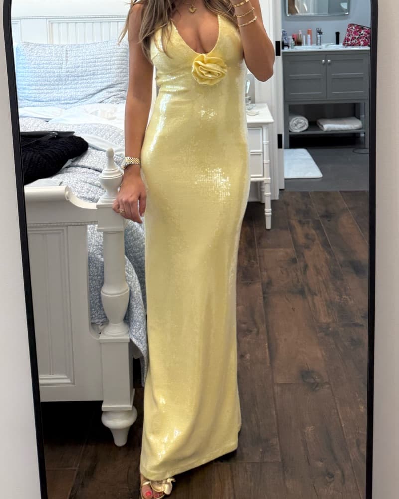 Meshki yellow Sequin Dress  - Image 4