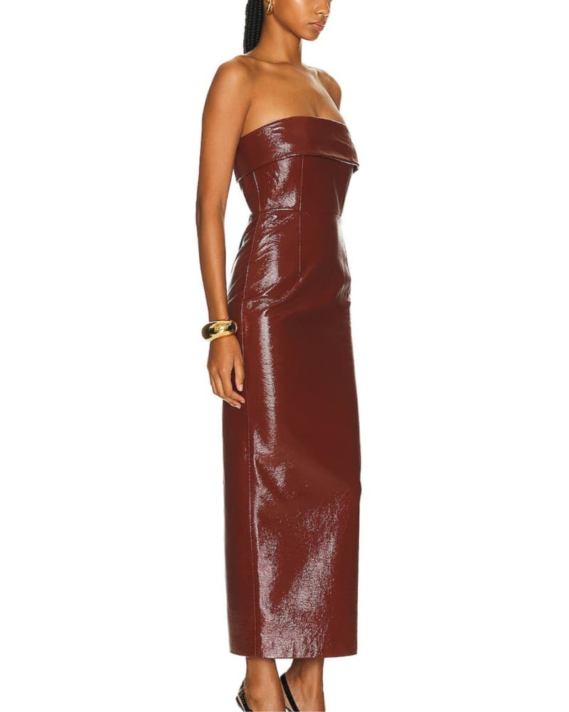 Strapless Leather Ilkyaz Ozel Dress  - Image 2