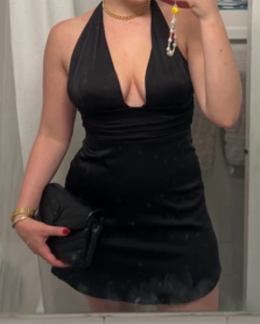 Stunning Black Halter Cocktail Dress - Image 3