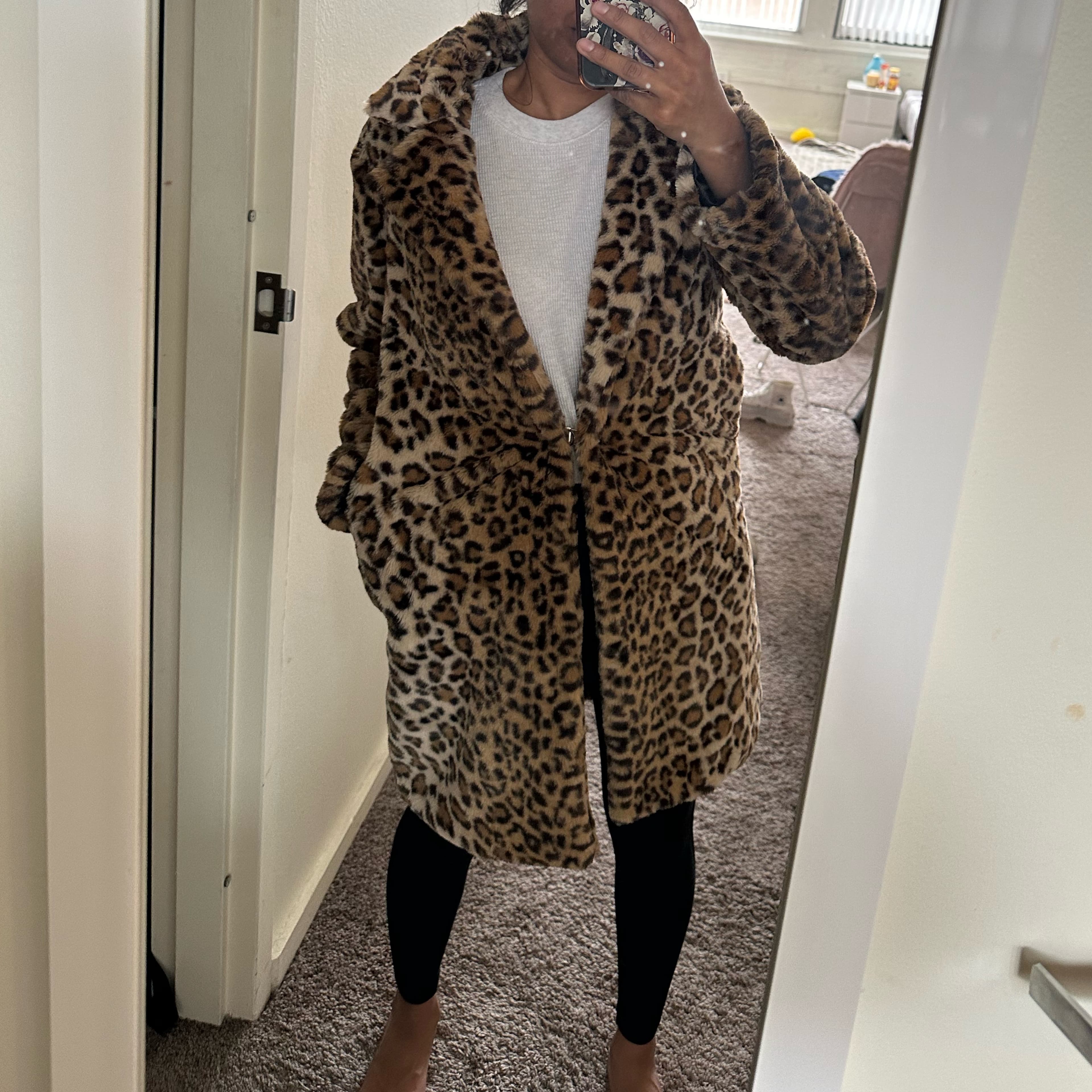 I Am Gia Leopard Faux Fur Jacket - Image 3