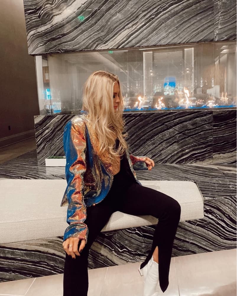 Free People Iridescent Sequin Blazer - Image 1