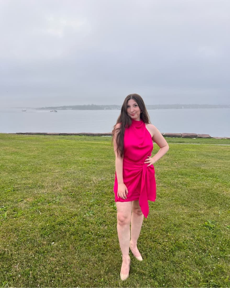 Rose Red Short Formal Satin Dress - Image 3
