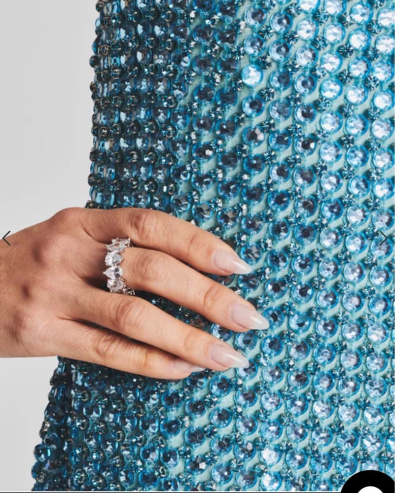 Leona Crystal Dress - Aqua Blue - Image 3