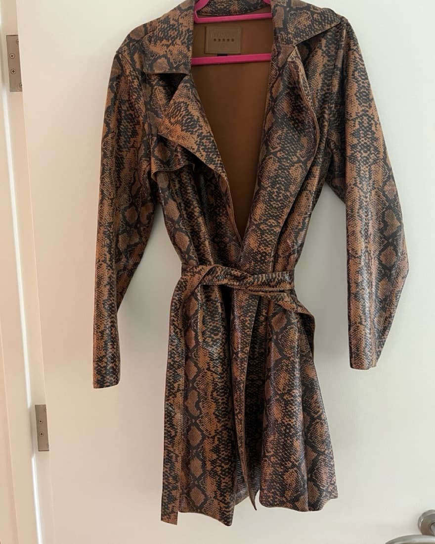 Snakeskin Trench With Tie Waist - Image 2