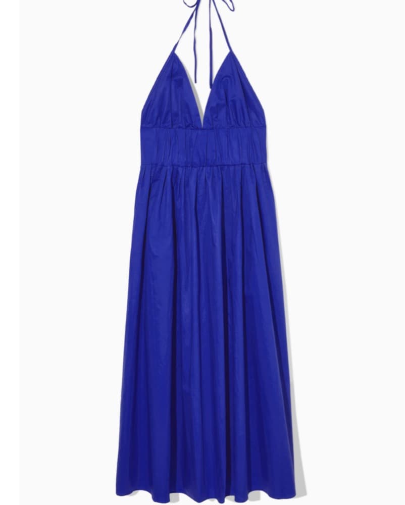 COS GATHERED HALTERNECK MIDI DRESS - Image 3