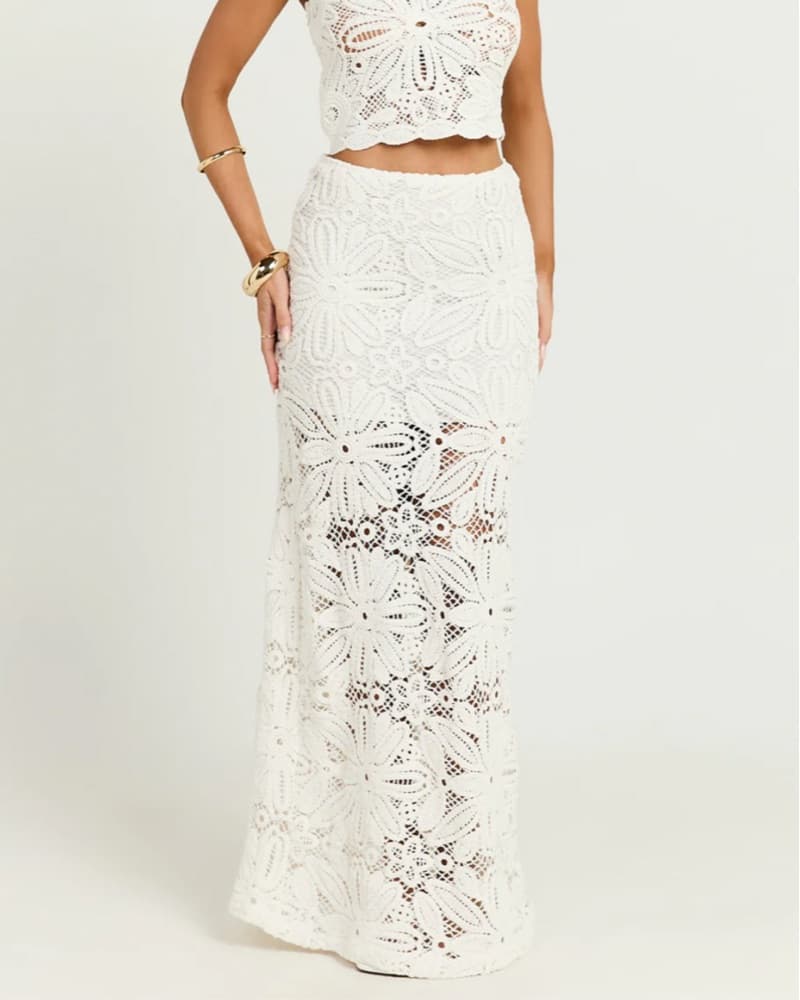 Charlene White Maxi Skirt - Image 2