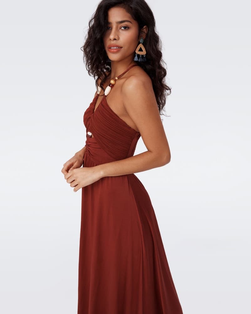 Caty Dress In chestnut  - Image 2