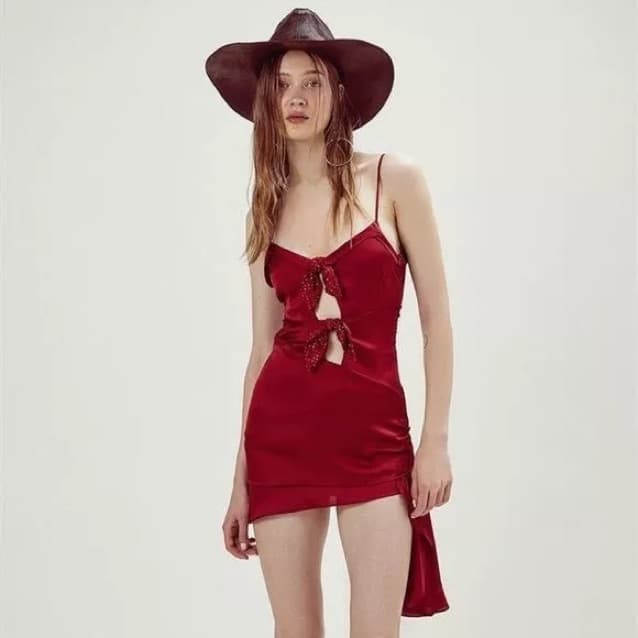 For Love & Lemons Red Asymmetrical Dress - Image 1