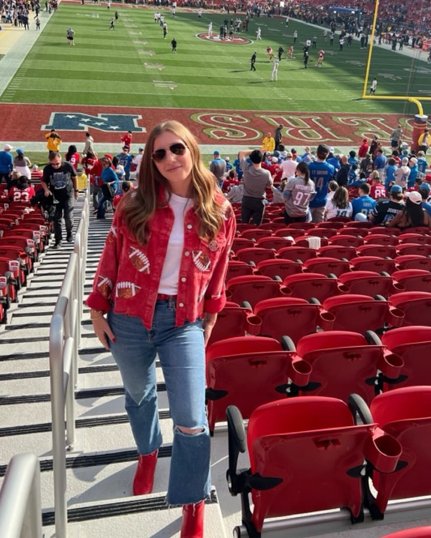 Football Sequin Suede Jacket - Image 2
