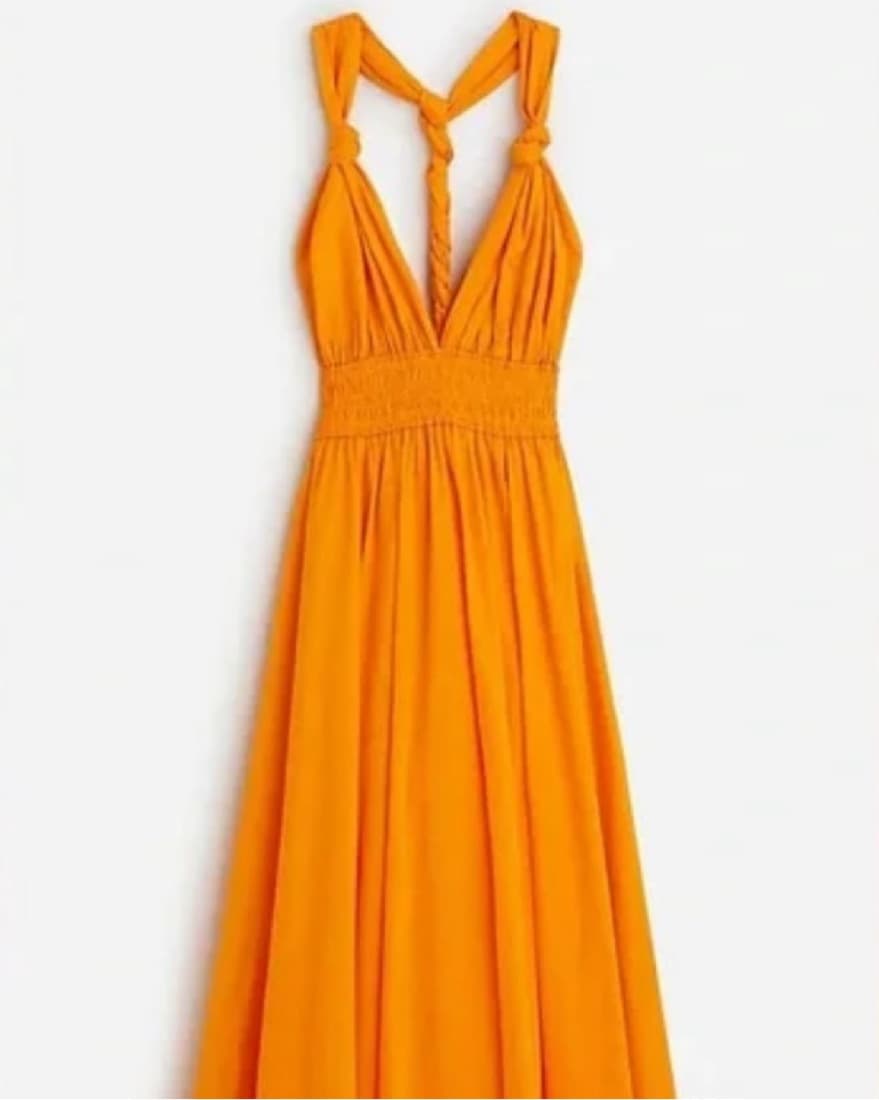 J.Crew Orange Twist Back Beach Dress - Image 1