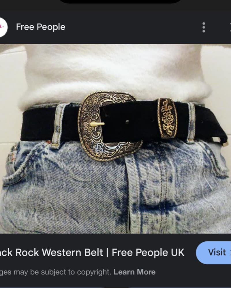 Free People Black Rock Western Belt - Image 2