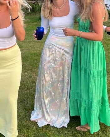 Loveshackfancy Multicolored Silk Skirt  - Image 2