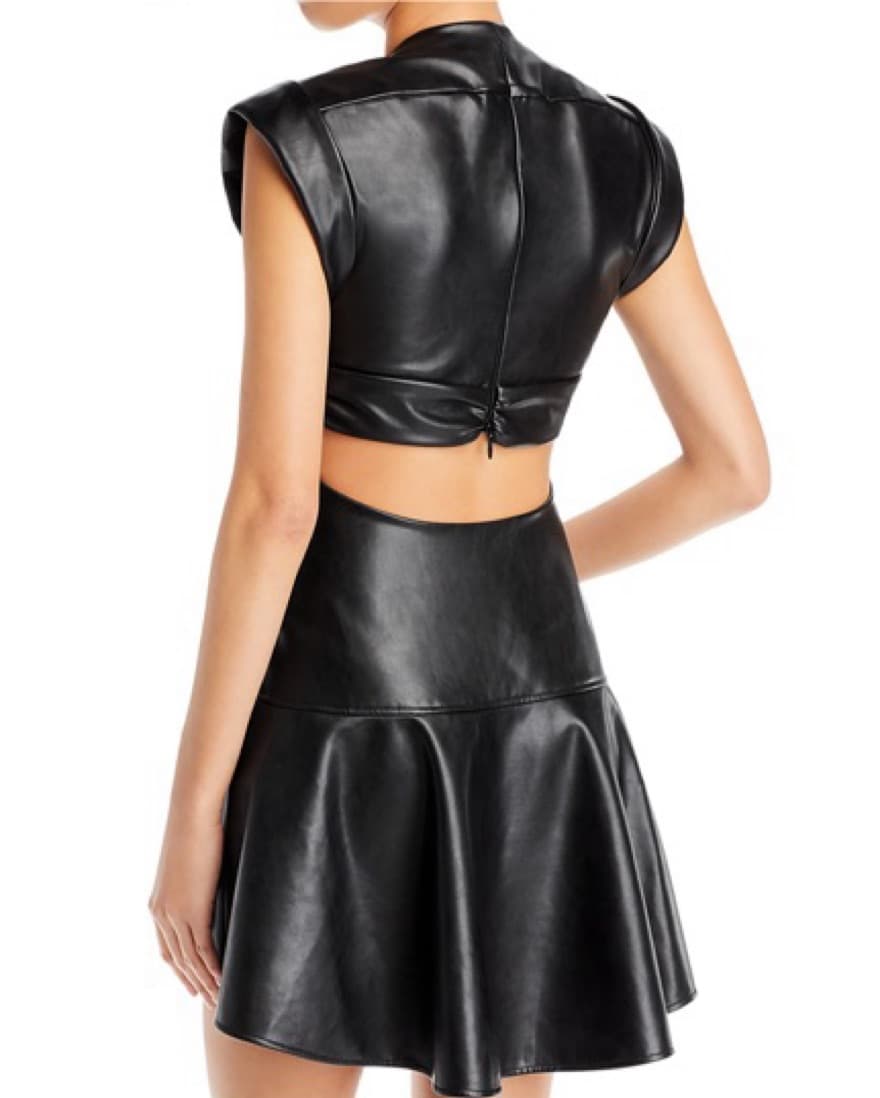 ALC Leather Mini Dress - Image 2