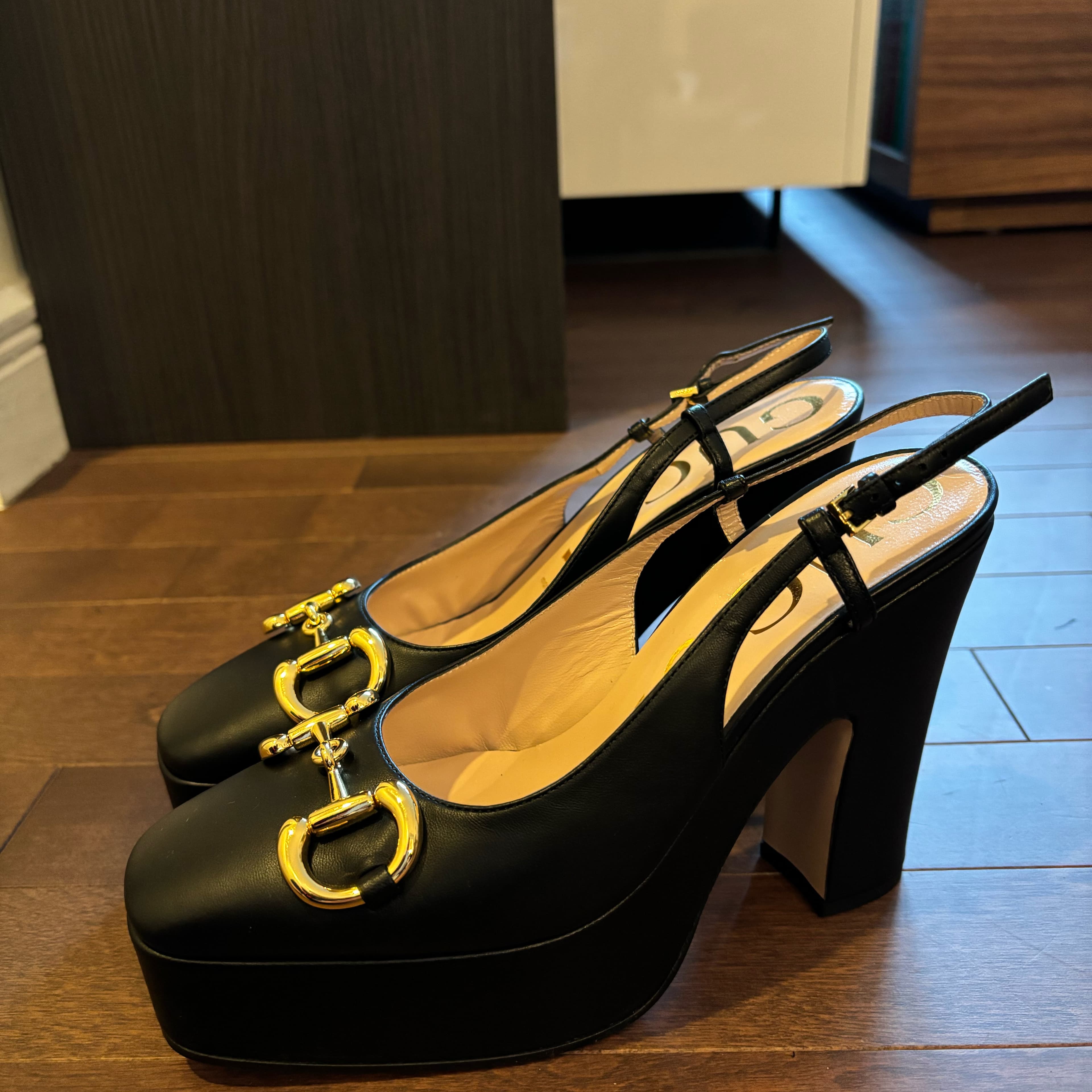 Gucci Platform Horsebit Black Heels - Image 1