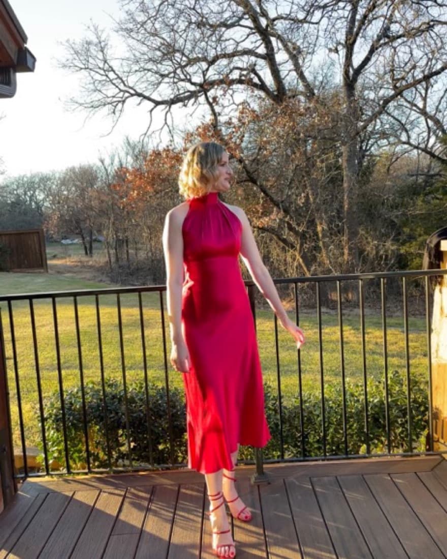 Saloni Silk Halter Dress - Image 3