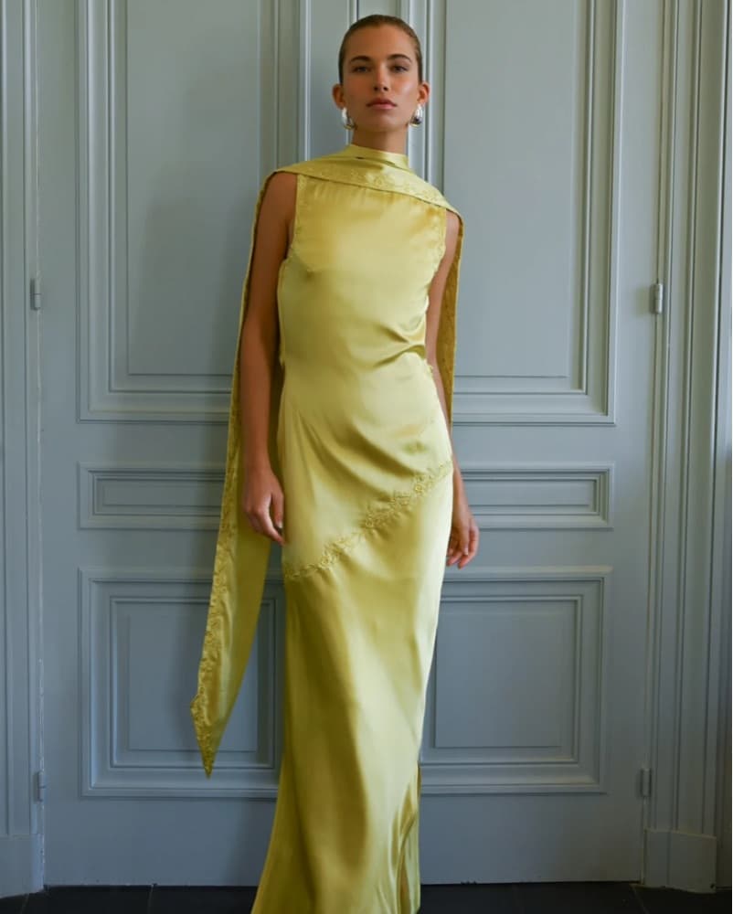 Chartreuse Nina Silk Dress - Image 1