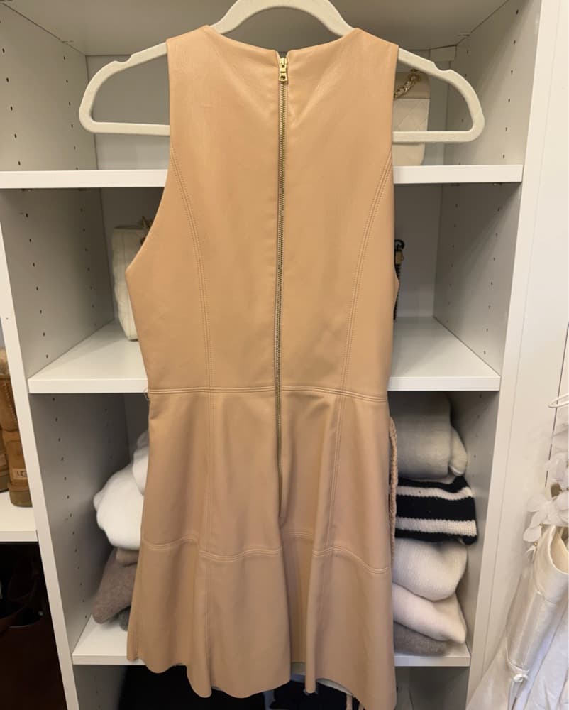 Beige Leather Dress  - Image 5