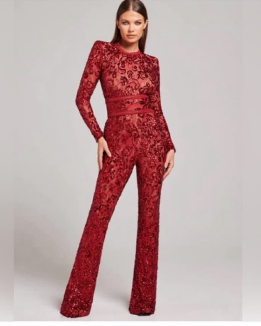 Nadine Merabi Red Bella Jumpsuit - Image 1