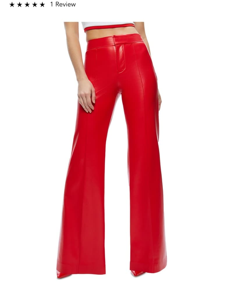 Alice + Olivia Red Leather Pant - Image 1