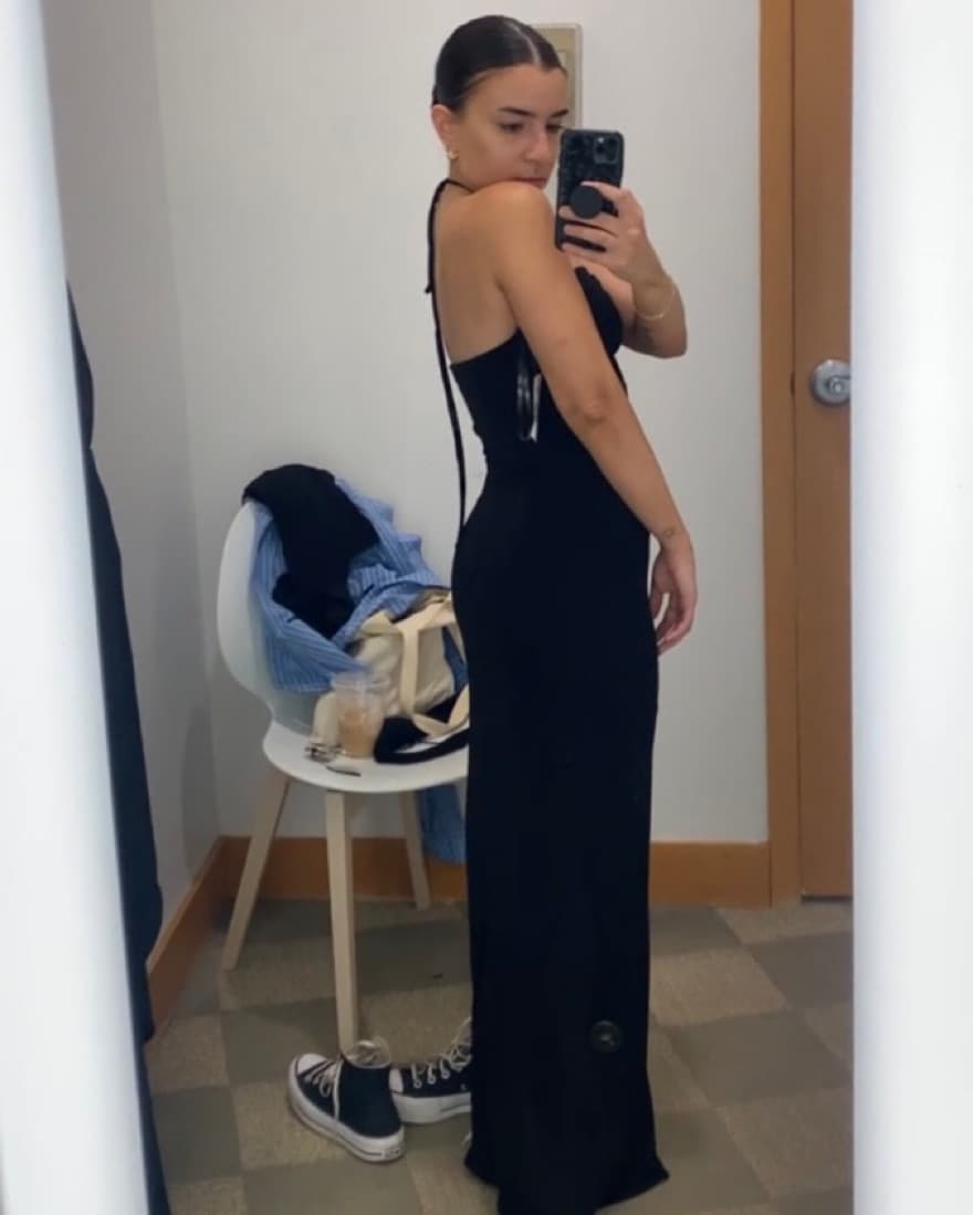 FORE Black Cut-Out Maxi Halter Dress - Image 2