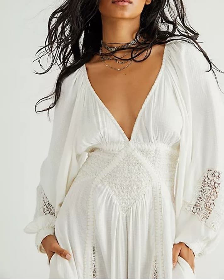 Free People long sleeve maxi lace dress - Image 3