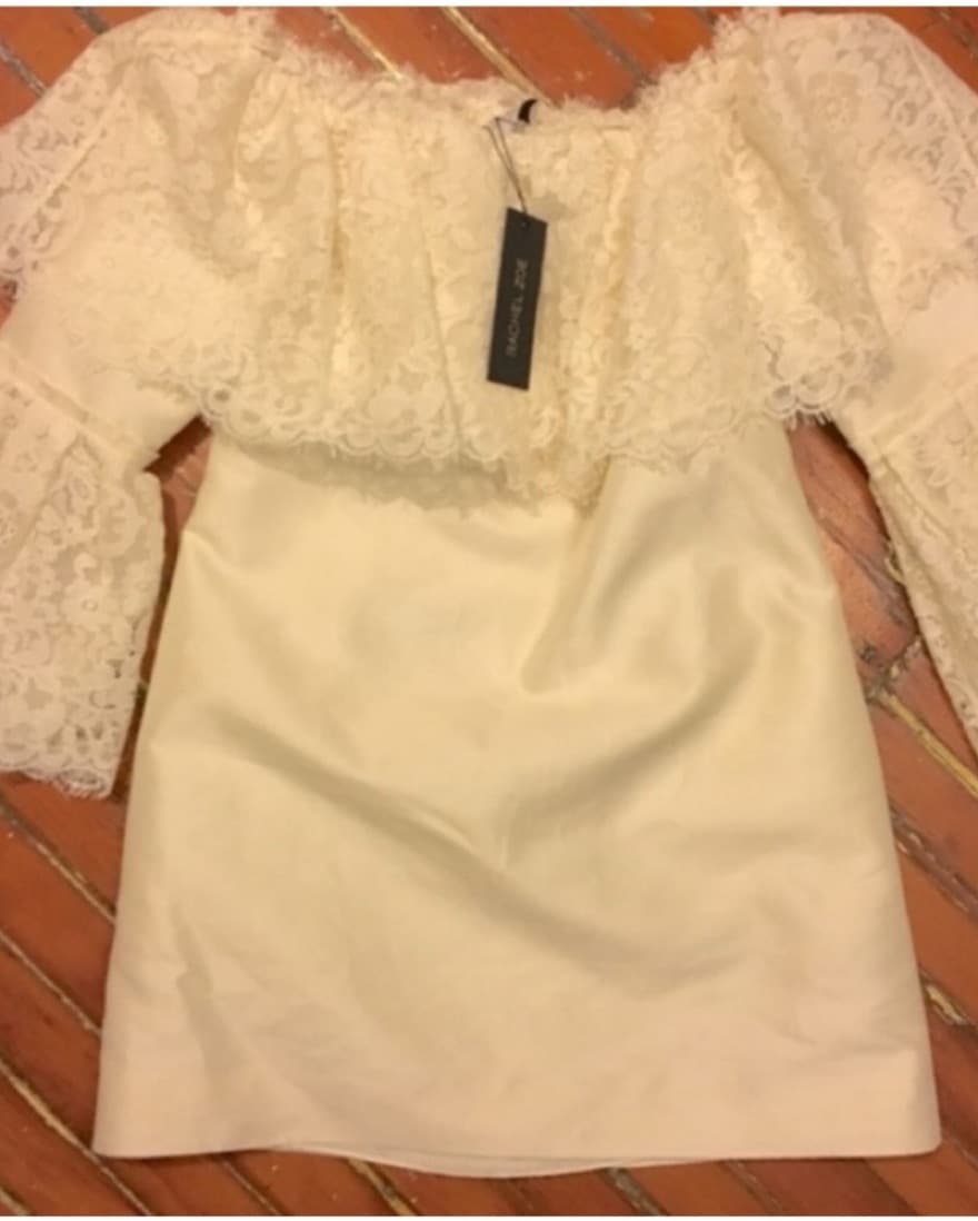 Rachel Zoe White Lace Mini Dress - Image 4