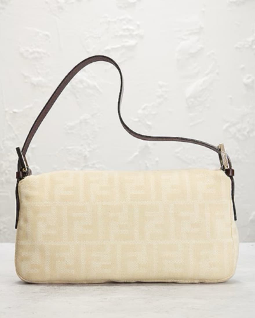 Cream Fendi Monogramed Vintage Baguette - Image 3