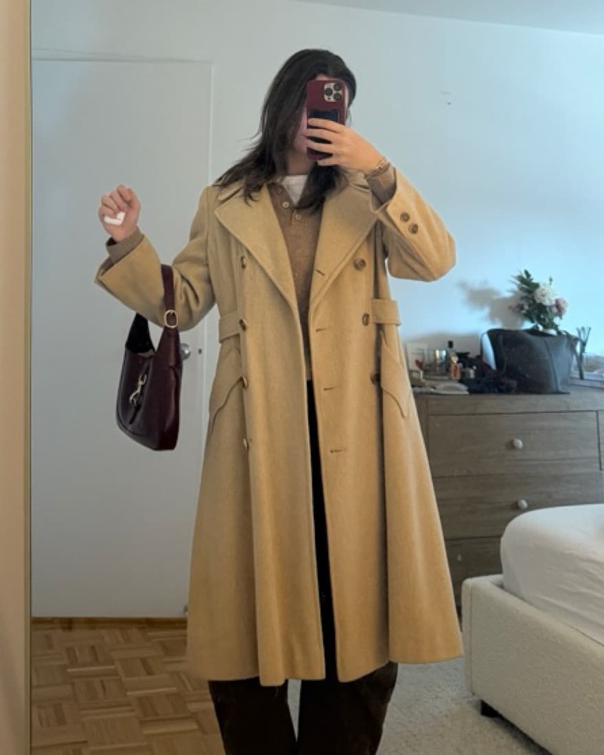 Vintage Virgin Wool Trench Peacoat - Image 2