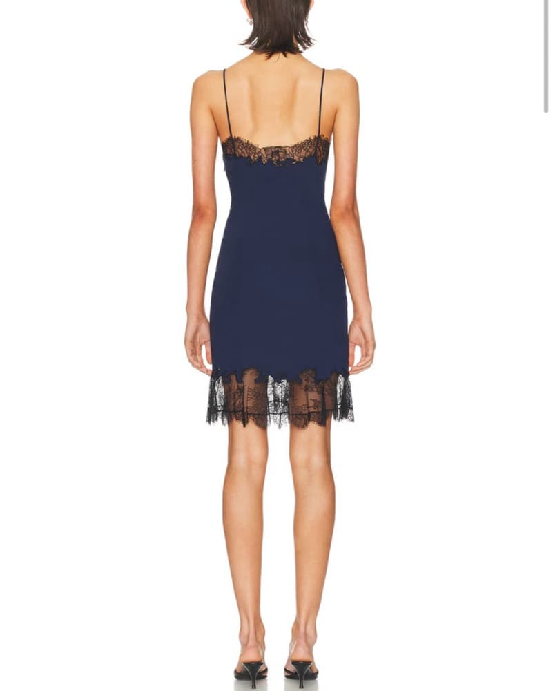 STAUD Nadia Navy Lace-Trim Dress NWT - Image 3