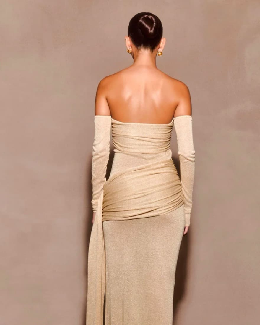 Meshki Ingrid Metallic Knit Dress - Image 2