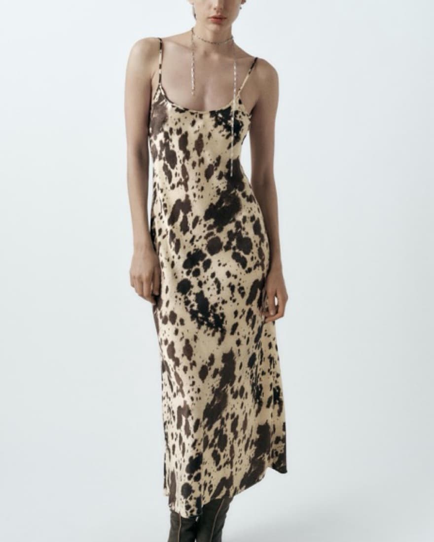Zara satin animal print dress  - Image 1